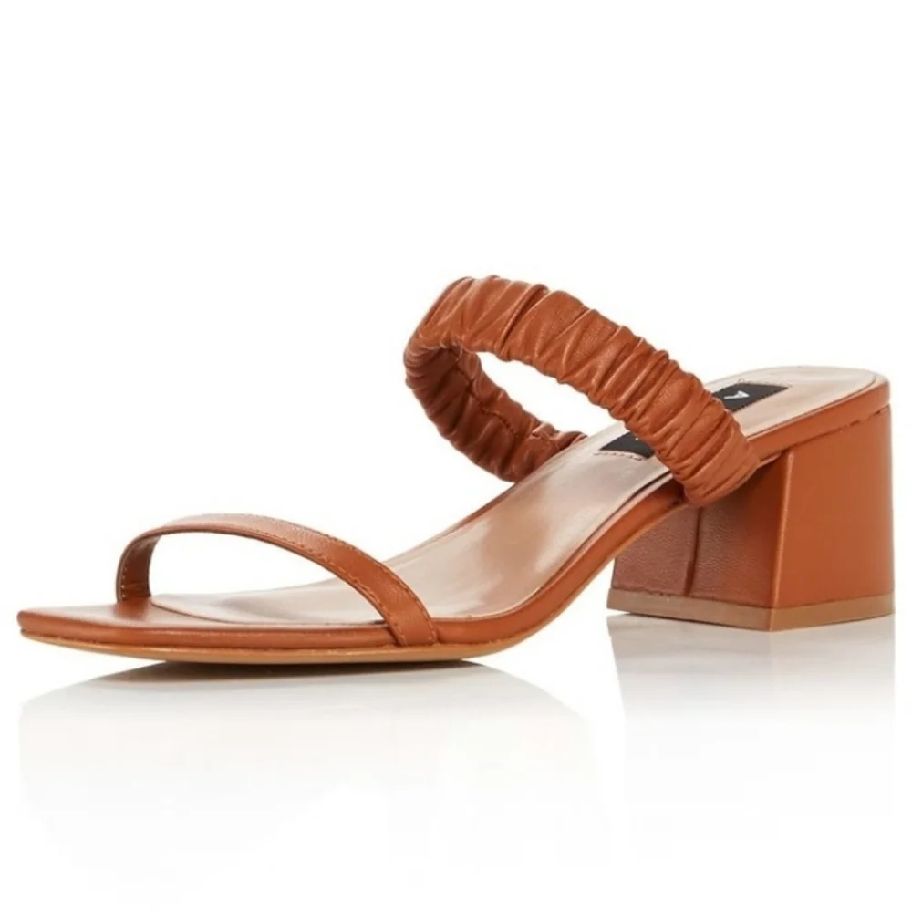 Aqua Lolah Slip On Sandals Tan -8 - Picture 1 of 5